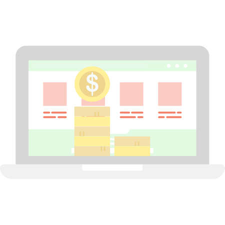Laptop flat vector icon isolated on whiteのイラスト素材