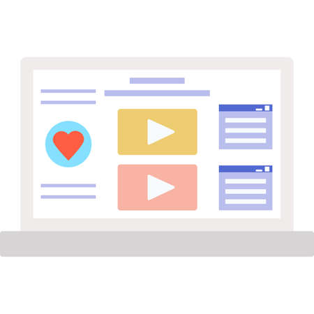 Movie video icon marketing content stream vectorのイラスト素材