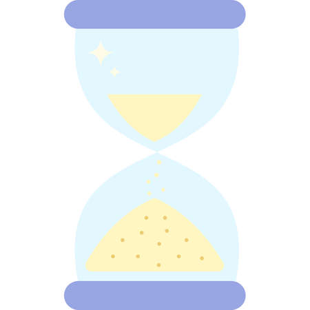 Hourglass icon flat vector glass sand clockのイラスト素材