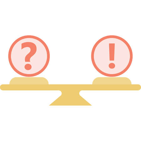 Question mark and exclamation point balance iconのイラスト素材