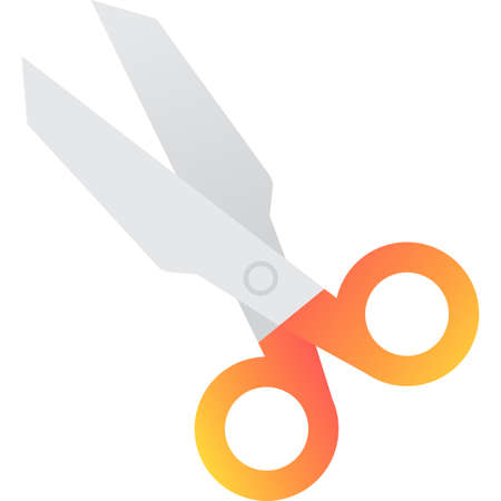 Scissors icon flat vector symbol shear suppliesのイラスト素材