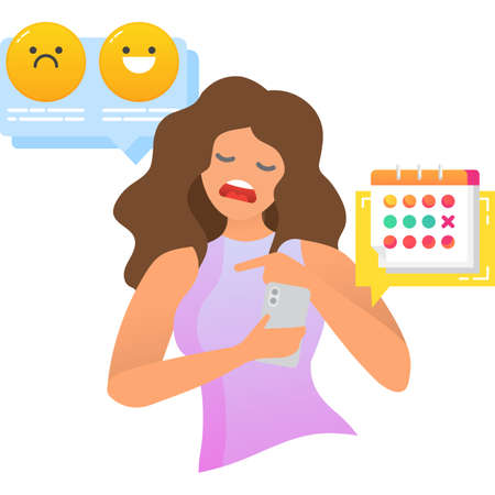 Woman calendar mobile app design vector iconのイラスト素材