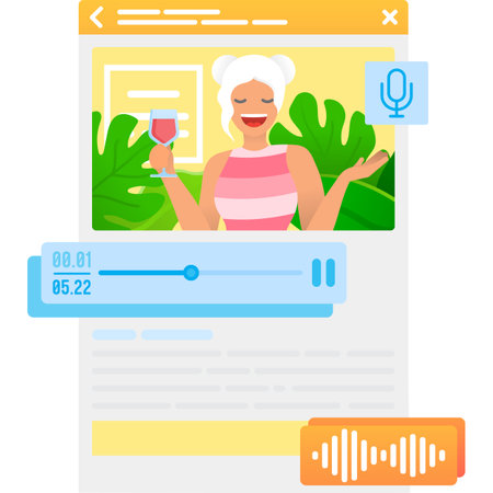 Recording audio or video message vector iconのイラスト素材