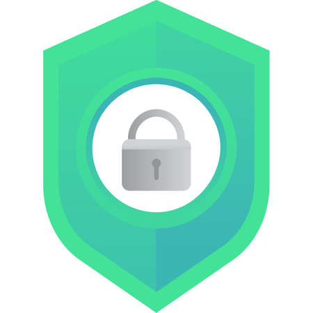 Shield and lock icon vector safety protect logoのイラスト素材