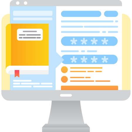 Secure password on pc for verification vector iconのイラスト素材