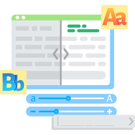 Choose font for text editor or ebook appのイラスト素材