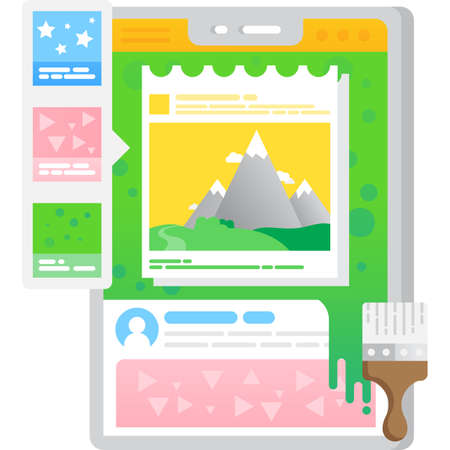 App design vector ui mockup icon phone interfaceのイラスト素材