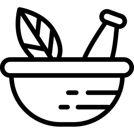 Matcha tea icon leaf in bowl outline vectorのイラスト素材