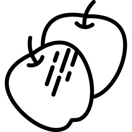 Apple outline vector icon simple food emblemのイラスト素材