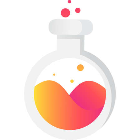 Chemical round bottom laboratory flask icon vectorのイラスト素材