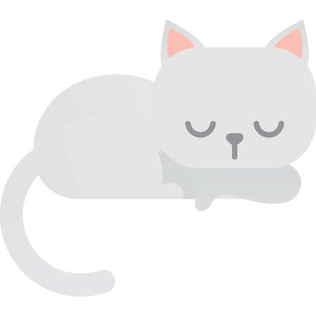 Sleeping cat icon vector sleepy pet animalのイラスト素材