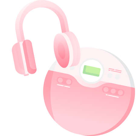 Portable CD player with headphones vector iconのイラスト素材