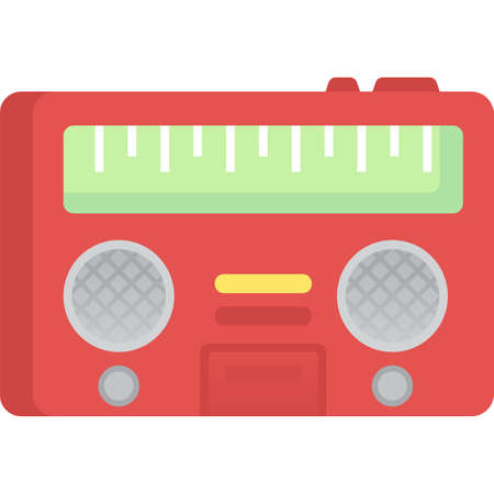 Old radio vector icon music speaker isolatedのイラスト素材