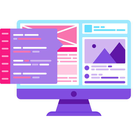 Graphic design pc website creative vector iconのイラスト素材