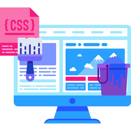 Css maintenance icon flat vector software developのイラスト素材