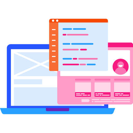 Laptop computer mockup vector flat icon isolatedのイラスト素材