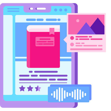 Audiobook icon digital mobile phone reading appのイラスト素材