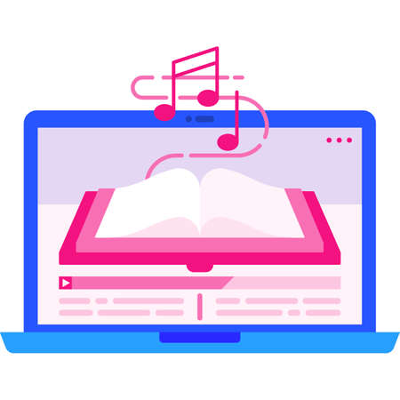 Audiobook icon digital online service for readingのイラスト素材