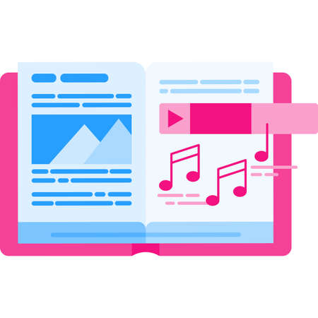 Open audio book icon vector isolated on whiteのイラスト素材
