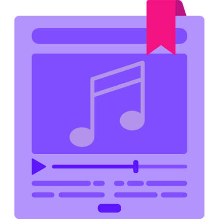 Audiobook bookmark icon flat vector app signのイラスト素材