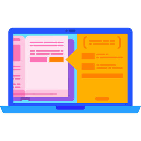 Learning icon literal translation app flat vectorのイラスト素材