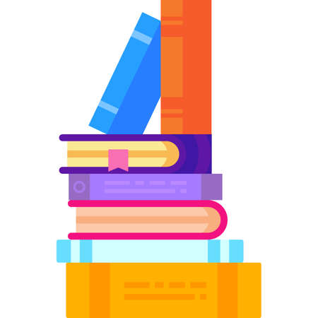 Book stack icon vector library textbook pileのイラスト素材