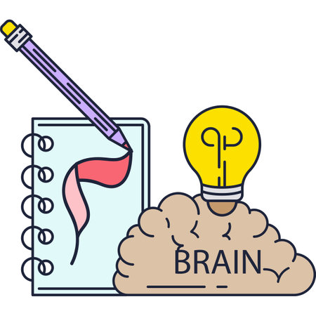 Brain icon creative idea lightbulb flat vectorのイラスト素材