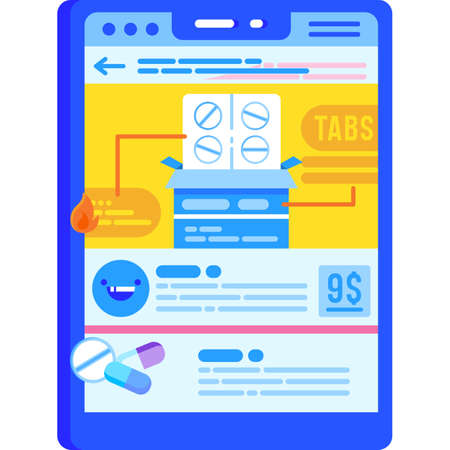 Pills control app icon instruction manual vectorのイラスト素材