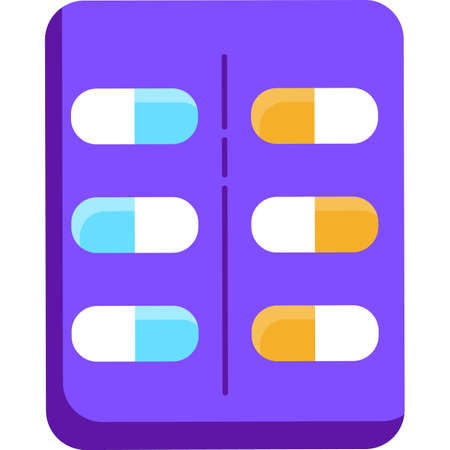 Pills capsule blister package icon vector isolatedのイラスト素材