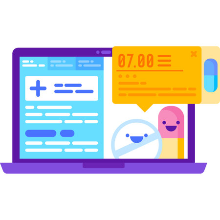 Pills dose take reminder service vector iconのイラスト素材