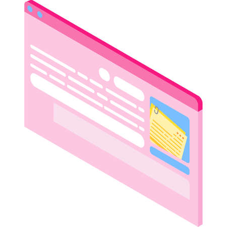 Job digital report or cv isometric laptop vectorのイラスト素材