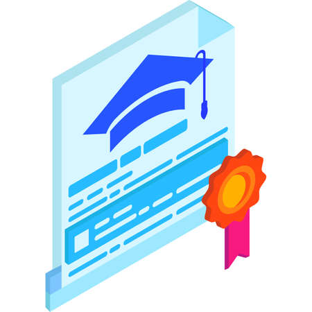 Online education and graduation 3d icon vectorのイラスト素材