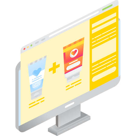 Buy cosmetics online service vector computer iconのイラスト素材