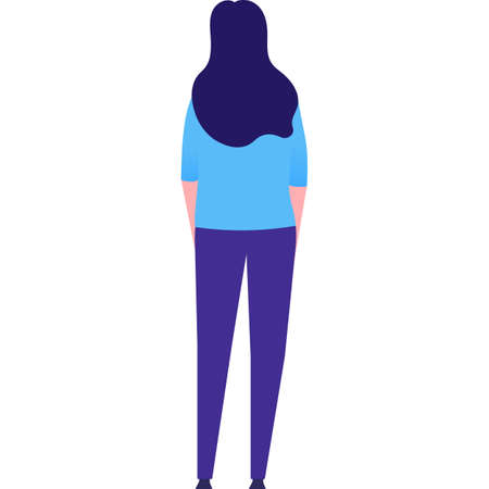 Woman backside back view vector icon isolatedのイラスト素材