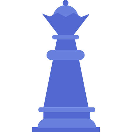 Queen chess game piece icon vector isolatedのイラスト素材