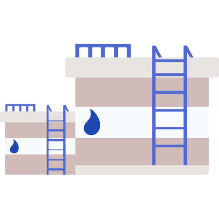 Oil industry vector refinery factory icon isolatedのイラスト素材