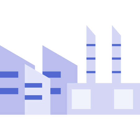 Factory industry building icon flat vector plantのイラスト素材