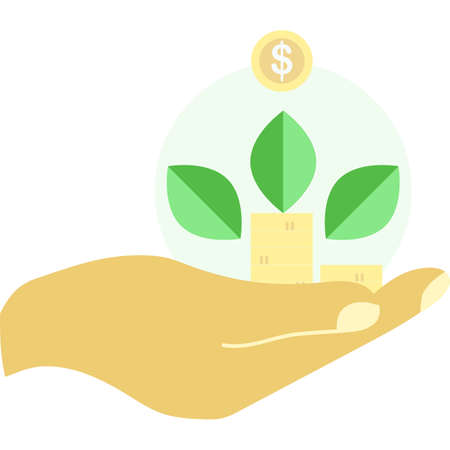 Eco environmental economics flat issue icon vectorのイラスト素材