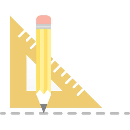 Pencil triangle icon flat vector measure toolのイラスト素材