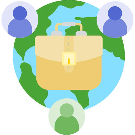 Business vector outsource remote work flat iconのイラスト素材