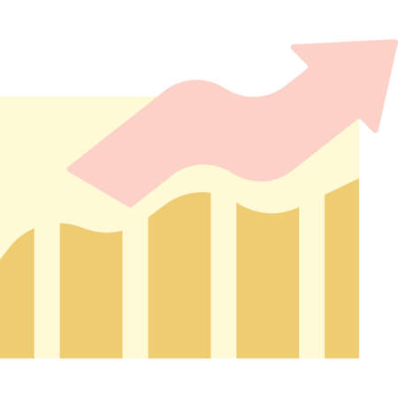Sustainable growth icon graphic chart flat vectorのイラスト素材