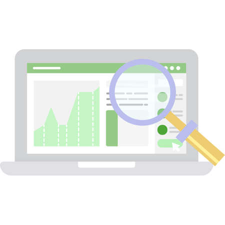 Risk rate estimate icon laptop flat vectorのイラスト素材