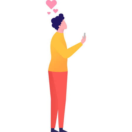 Man send love message icon vector isolatedのイラスト素材
