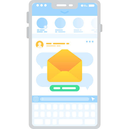 Envelop email on mobile screen vector iconのイラスト素材