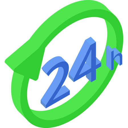 Round-the-clock 24hour service vector 3d  iconのイラスト素材