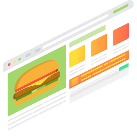 Order burger fast food service icon vectorのイラスト素材