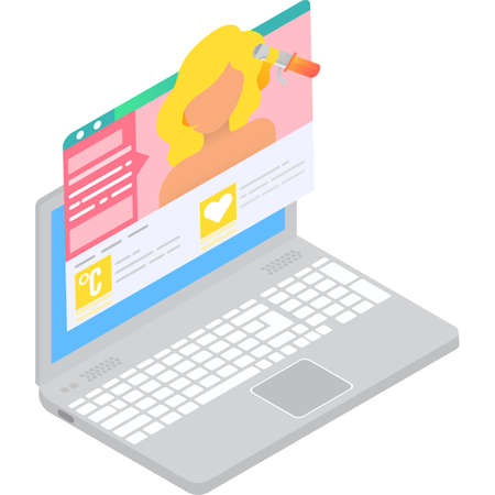Beauty hair salon service icon vector computerのイラスト素材