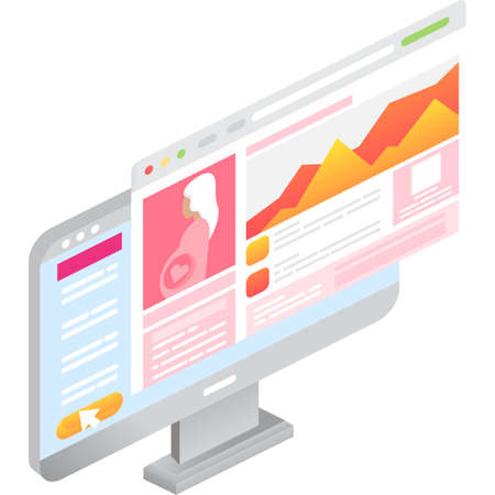 Pregnancy tracking service icon 3d vector computerのイラスト素材