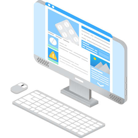 Buy pills online service icon 3d vector computerのイラスト素材