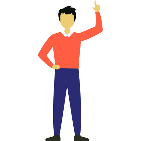 Man holding raised hand flat icon vectorのイラスト素材